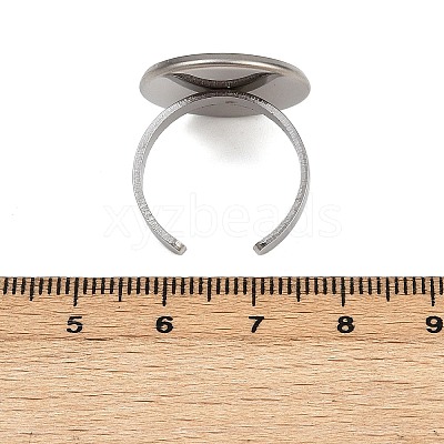 304 Stainless Steel Cuff Ring Components STAS-D372-07P-07-1
