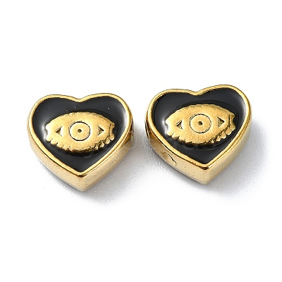 Ion Plating(IP) 304 Stainless Steel Enamel Beads STAS-Q318-11B-1