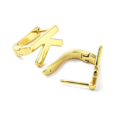 Brass Letter Stud Earrings for Women EJEW-A038-01K-G-1
