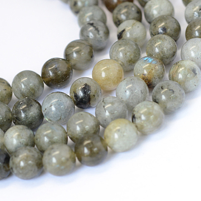 Natural Labradorite Round Bead Strands X-G-E334-8mm-19-1