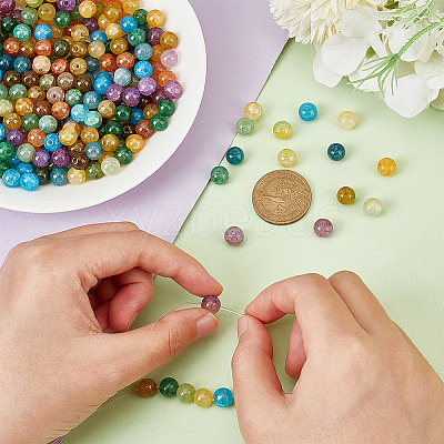270Pcs 9 Colors Imitation Cracked Jade Glass Beads Sets GLAA-AR0001-37-1