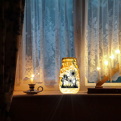 PVC Lamp Film for DIY Colorful Light Hanging Lamp Frosted Glass Jar DIY-WH0408-012-1