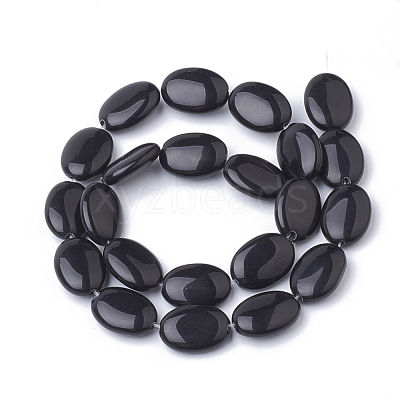Natural Black Stone Beads Strands X-G-S292-26-1