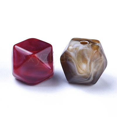 Acrylic Beads X-OACR-T007-09-M-1