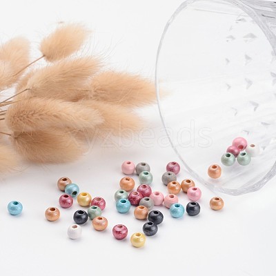 Round Natural Wood Beads WOOD-Q017-6mm-M-LF-1