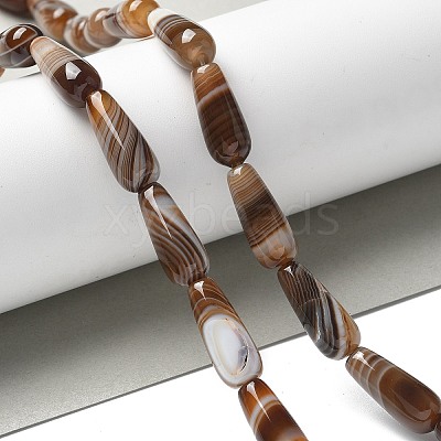 Natural Banded Agate Beads Strands G-NH0001-I01-01-1