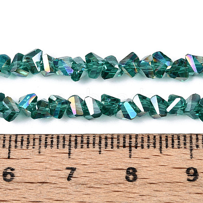 Electroplate Transparent Glass Beads Strands GLAA-N021-4mm-05-1