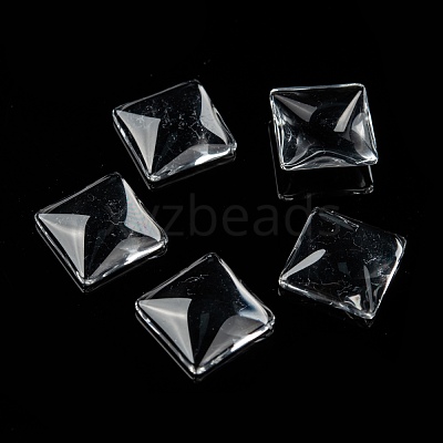 Transparent Glass Square Cabochons X-GGLA-S022-15mm-1