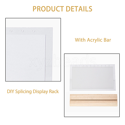 1 Set 10-Hole Vertical Transparent Acrylic Earring Display Stands ODIS-FH0001-16-1