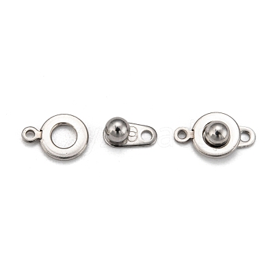 Tarnish Resistant 201 Stainless Steel Snap Clasps STAS-K148-11-1