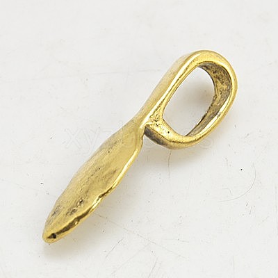 Tibetan Style Alloy Glue-on Flat Pad Bails GLF10728Y-NF-1