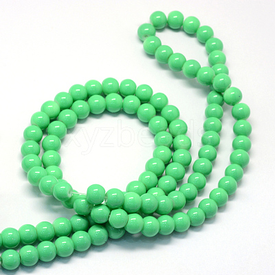 Baking Paint Glass Round Bead Strands X-DGLA-Q020-8mm-07-1