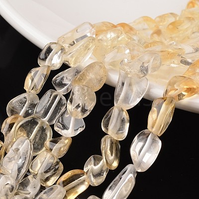 Nuggets Natural Citrine Bead Strands G-M345-07-1