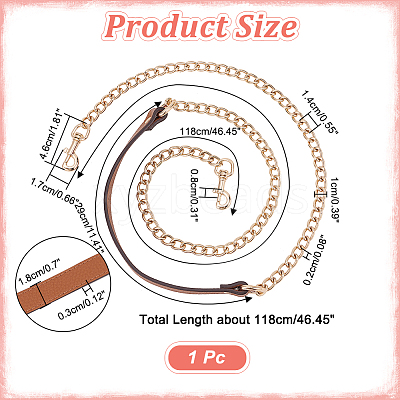 Zinc Alloy Curb Chain Crossbody Bag Straps DIY-WH0430-124A-1