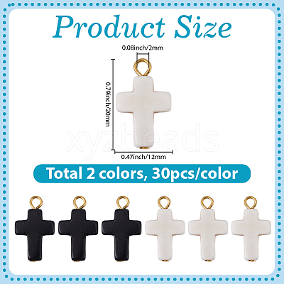 60Pcs 2 Colors Dyed Synthetic Turquoise Pendants FIND-BM0001-60C-1
