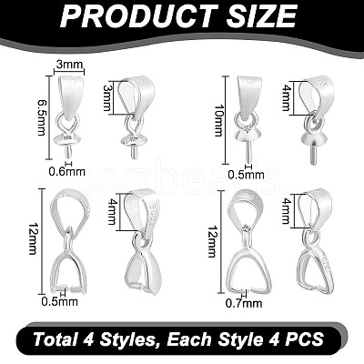 925 Sterling Silver Snap on Bails FIND-PH0021-79A-1