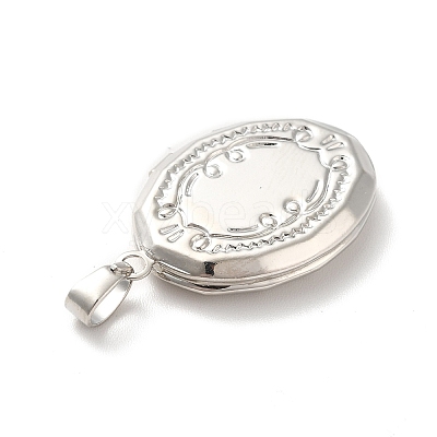 Rack Plating Brass Locket Pendants KK-I688-06P-1