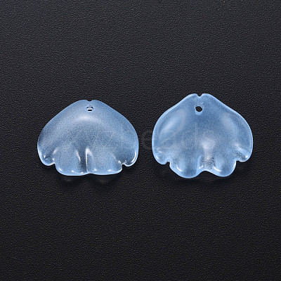 Transparent Baking Paint Imitation Jade Glass Pendants DGLA-Q025-001E-1