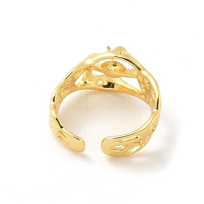 Brass Cup Peg Open Cuff Ring Settings LS-KK-G518-08G-01-1
