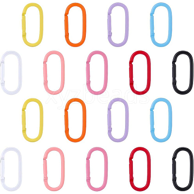 18Pcs 9 Colors Alloy Spring Gate Rings FIND-SC0022-16-1