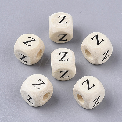 Printed Natural Wood Beads WOOD-T026-001Z-1