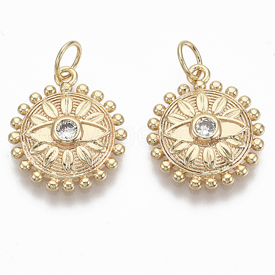 Brass Micro Pave Cubic Zirconia Pendants LS-KK-R130-005G-NF-1