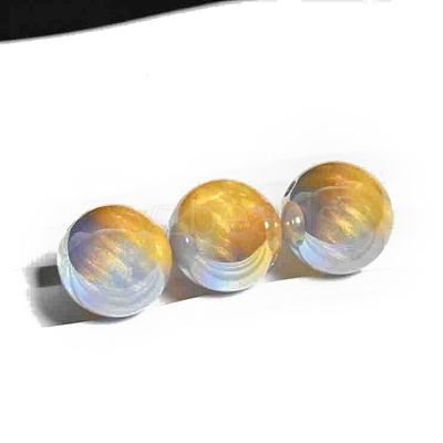 30Pcs Gradient Color & UV Plating Rainbow Iridescent Opaque Resin Beads PW-WG1BD98-01-1