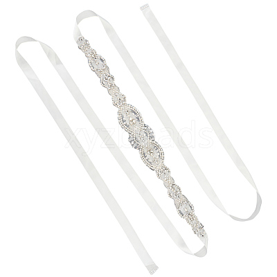 Flower Full Crystal Rhinestone Handmade Bridal Belts for Wedding Dresses AJEW-WH20006-233B-02-1