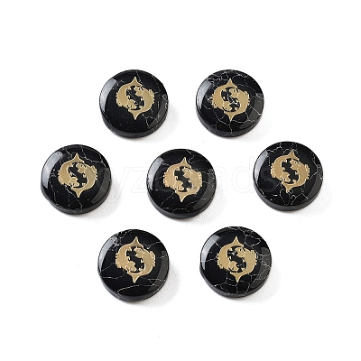 Dyed Black Synthetic Turquoise Beads G-F775-B06-1