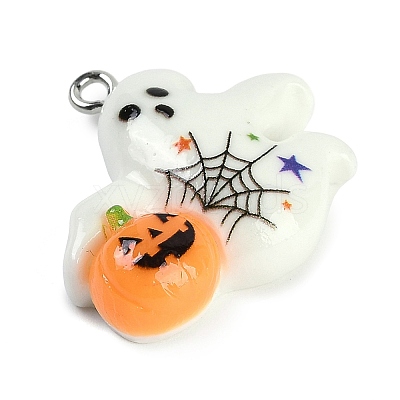 Halloween Theme Resin Pendants RESI-M046-01K-02-1