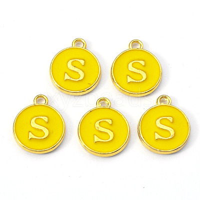 Golden Plated Alloy Enamel Charms X-ENAM-S118-09S-1