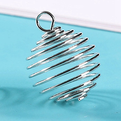 Iron Bead Cage Pendants BECA-PW0002-05B-P-1