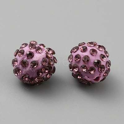 Handmade Polymer Clay Rhinestone Beads CLAY-WH0011-08N-1