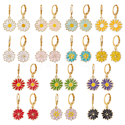 14Pair Brass Leverback Earring EJEW-AR00006-1