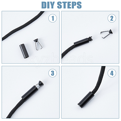 40Pcs 2 Colors Spray Printed Alloy Aglets for Shoelaces FIND-DC0005-08-1
