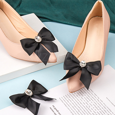 Polyester Bowknot Shoe Decorations FIND-WH0139-226B-1