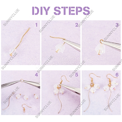 DIY Glass Flower Drop Earring Making Kit DIY-SC0018-36-1