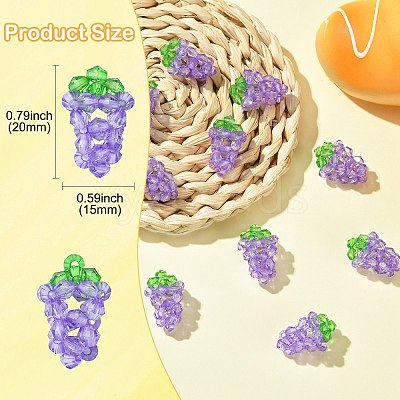 Handmade Acrylic Bead Pendants PALLOY-CJ00078-1