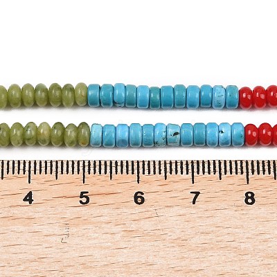 Glass & Natural Chinese Southern Jade & Amethyst & Rhodonite & Indian Agate & Synthetic Turquoise Beads Strands G-Z135-C05-2x4mm-1