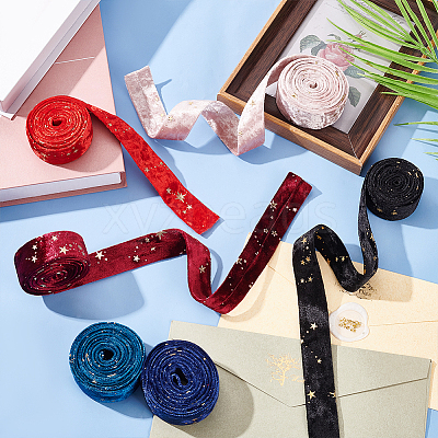 12M 6 Colors Double Face Polyester Velvet Ribbon LCW-AR0001-01-1