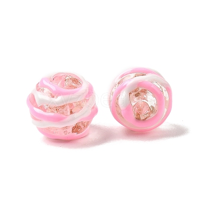 Handmade Gold Sand Enamel Lampwork Beads LAMP-B035-03E-1