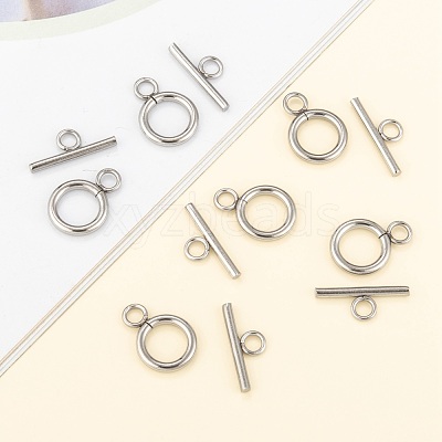 Tarnish Resistant 304 Stainless Steel Toggle Clasps X-STAS-F114-04P-B-1