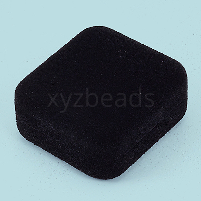 Square Velvet Bangle Storage Boxes with Black Inside CON-WH20010-03C-1