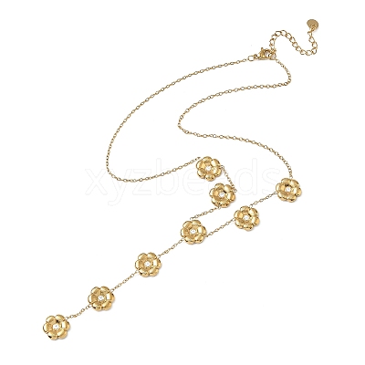 304 Stainless Steel Micro Pave Cubic Zirconia Lariat Necklaces for Women SA-CBA4051-03G-1