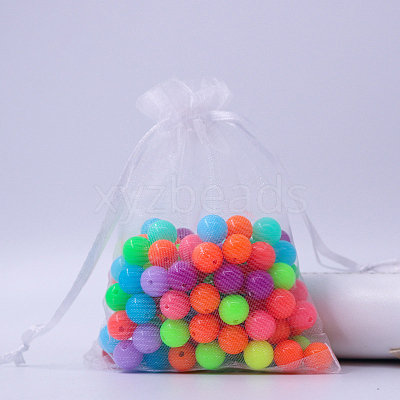 Rectangle Organza Drawstring Bags CON-PW0001-054B-01-1