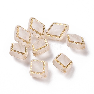 Plating Transparent Acrylic Beads X-OACR-P013-30E-1