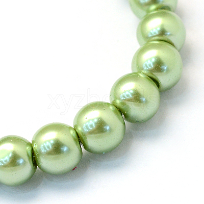 Baking Paint Pearlized Glass Pearl Round Bead Strands HY-Q330-8mm-26-1
