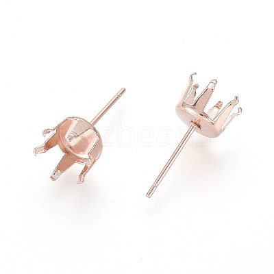 304 Stainless Steel Stud Earring Findings STAS-D448-087RG-8mm-1