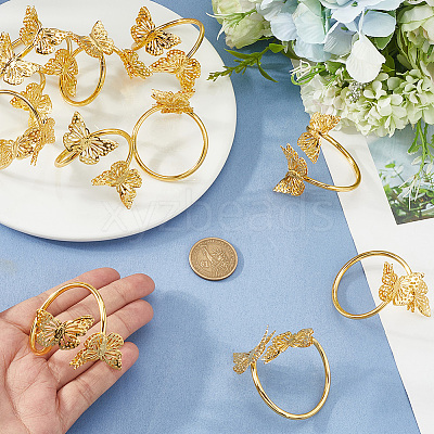 Butterfly Iron Napkin Rings AJEW-WH20070-109G-1