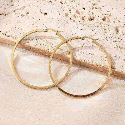 201 Stainless Steel Hoop Earrings LS-EJEW-P304-14A-G-1